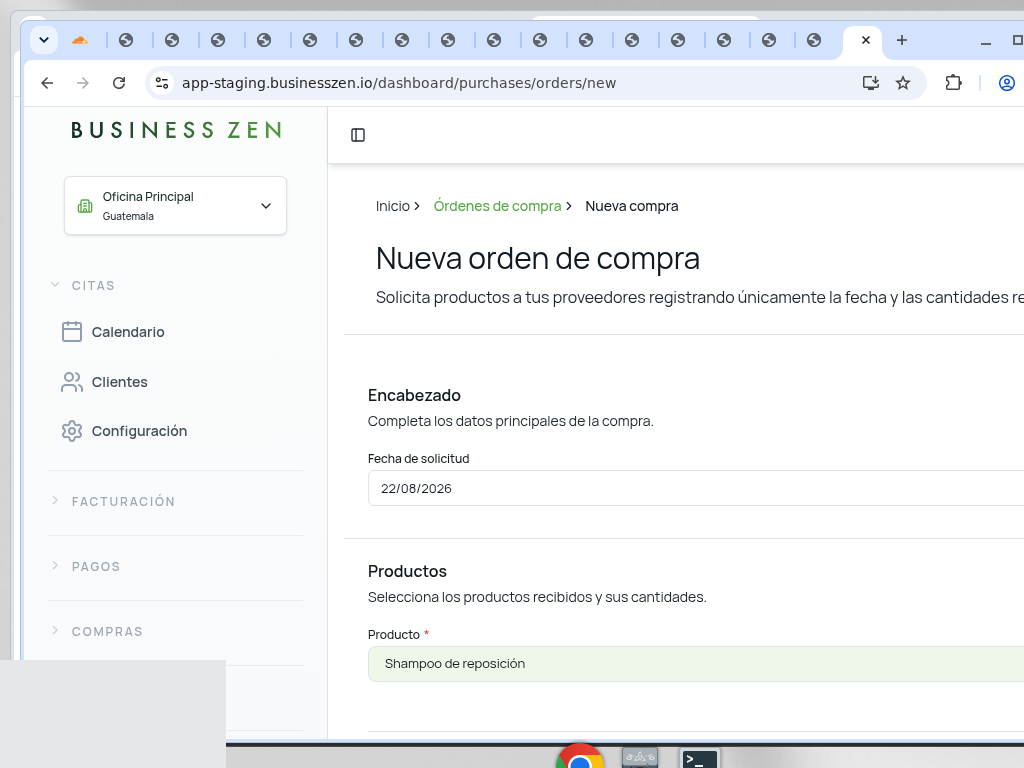 Nueva orden de compra