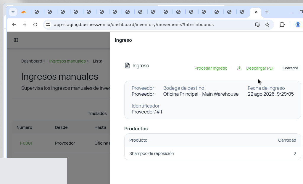 Procesar ingreso